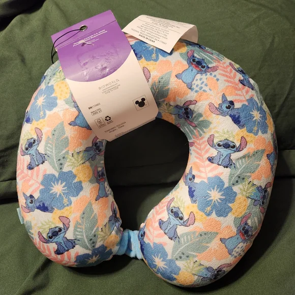 Bioworld Disney Stitch Kids Neck Travel Pillow - Blue and Pink NWT - Picture 2 of 6